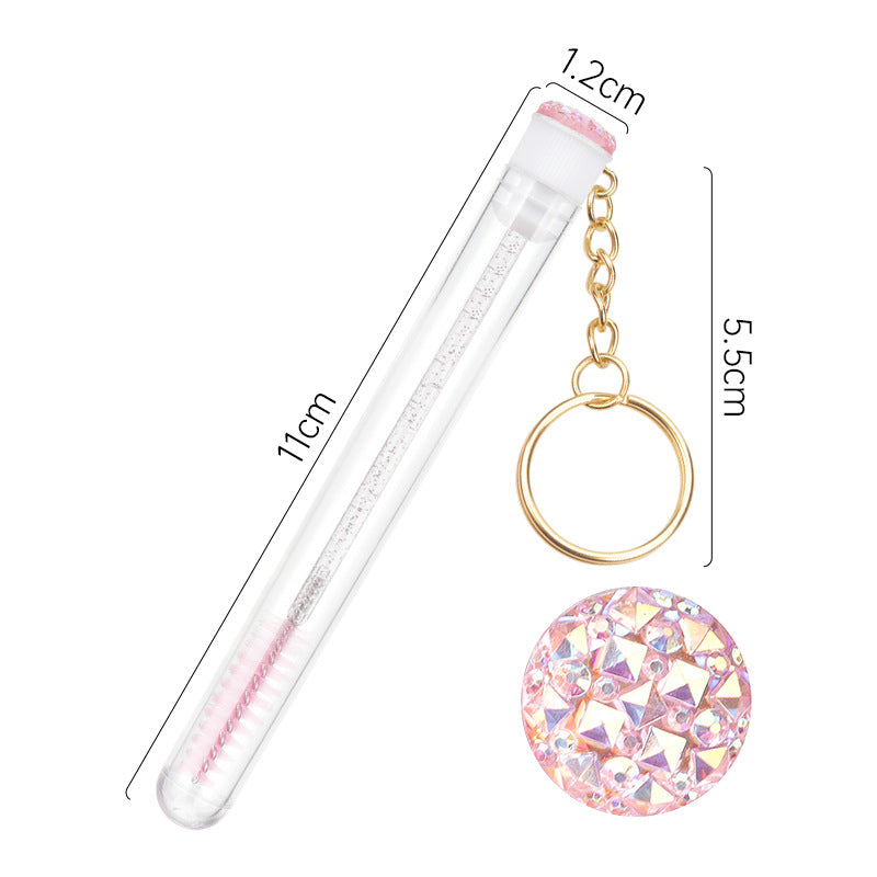 Diamond Tube Glitter Mascara Brush With Ring