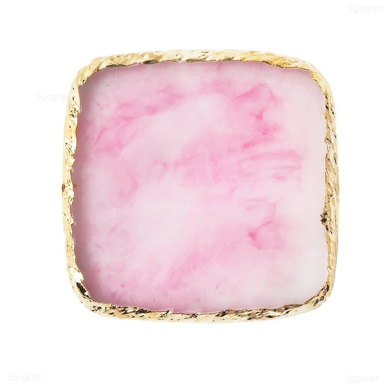 Pink Square Agate Lash Stone